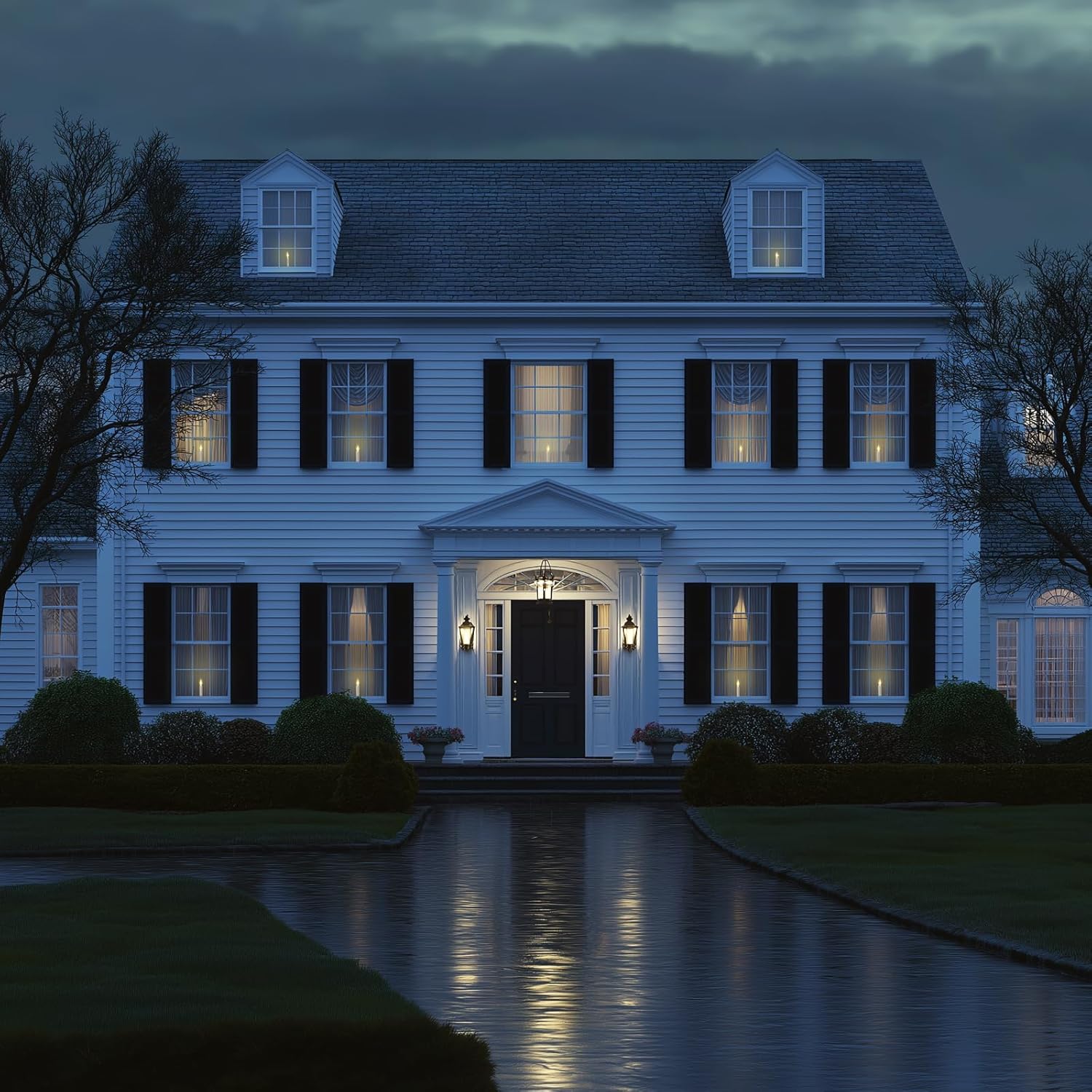 6 Pcs Sensor Dawn to Dusk Window Candles, Flickering Battery Candles for Windows, Ultra Bright Fake Candle Lights with Black Holders, Led Candlesticks for Xmas Home Decor, White Light